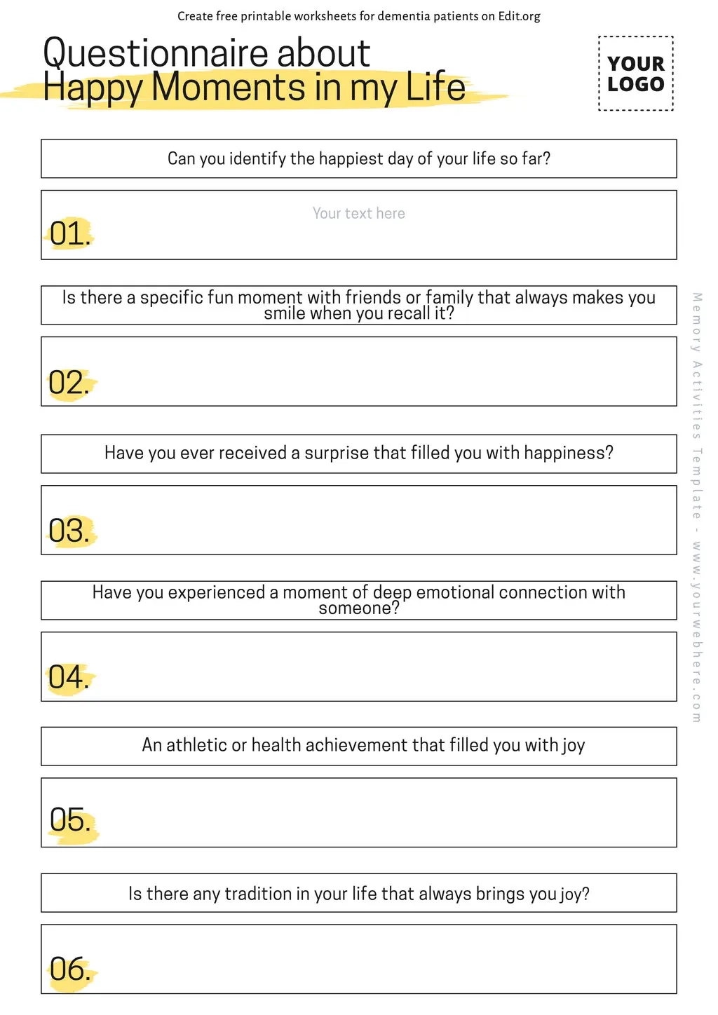 Free Printable Memory Worksheets For Adults