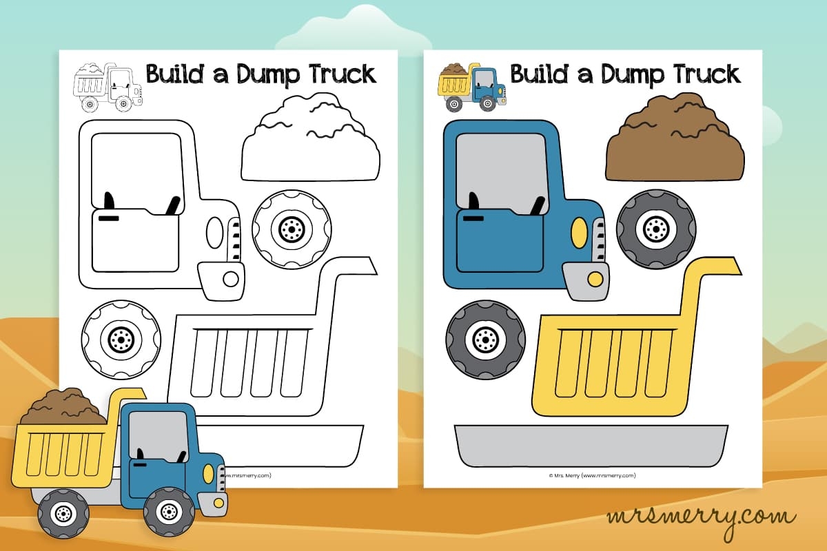 free printable dump truck template mrs merry