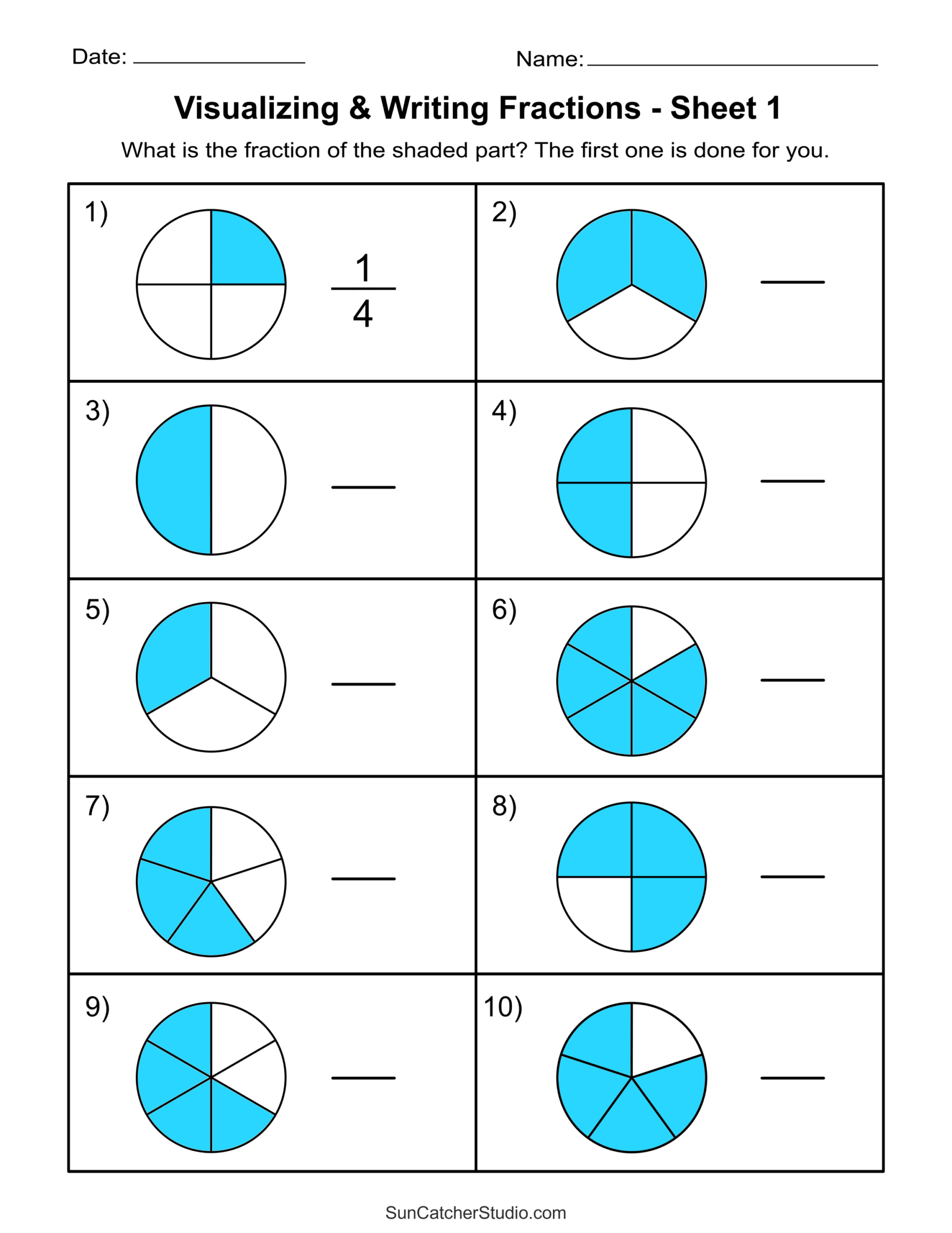 6th Grade Free Printable Worksheets Fractions