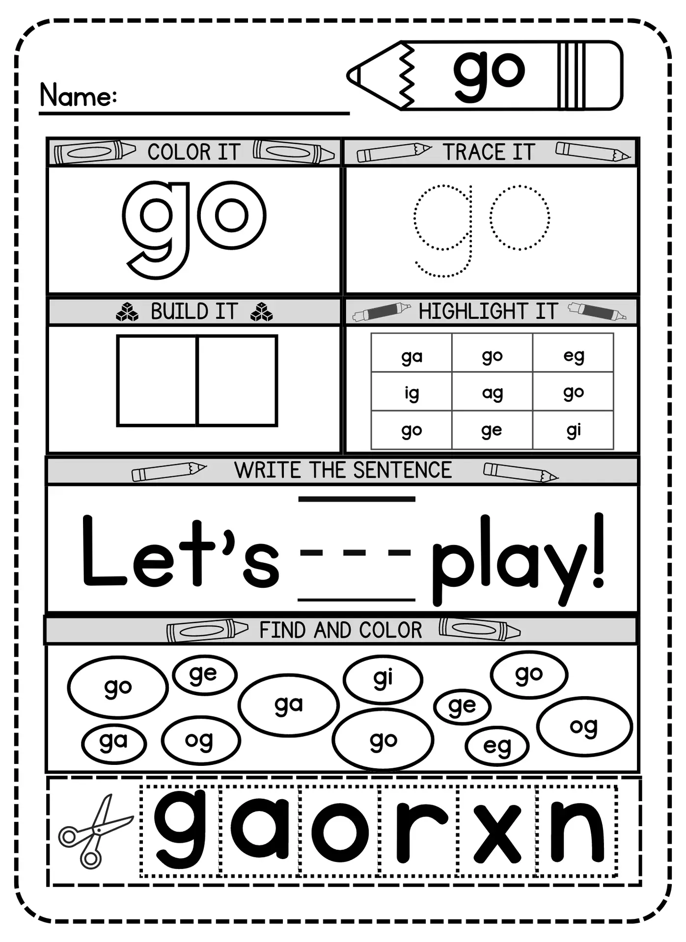 Free Printable Sight Words Worksheets