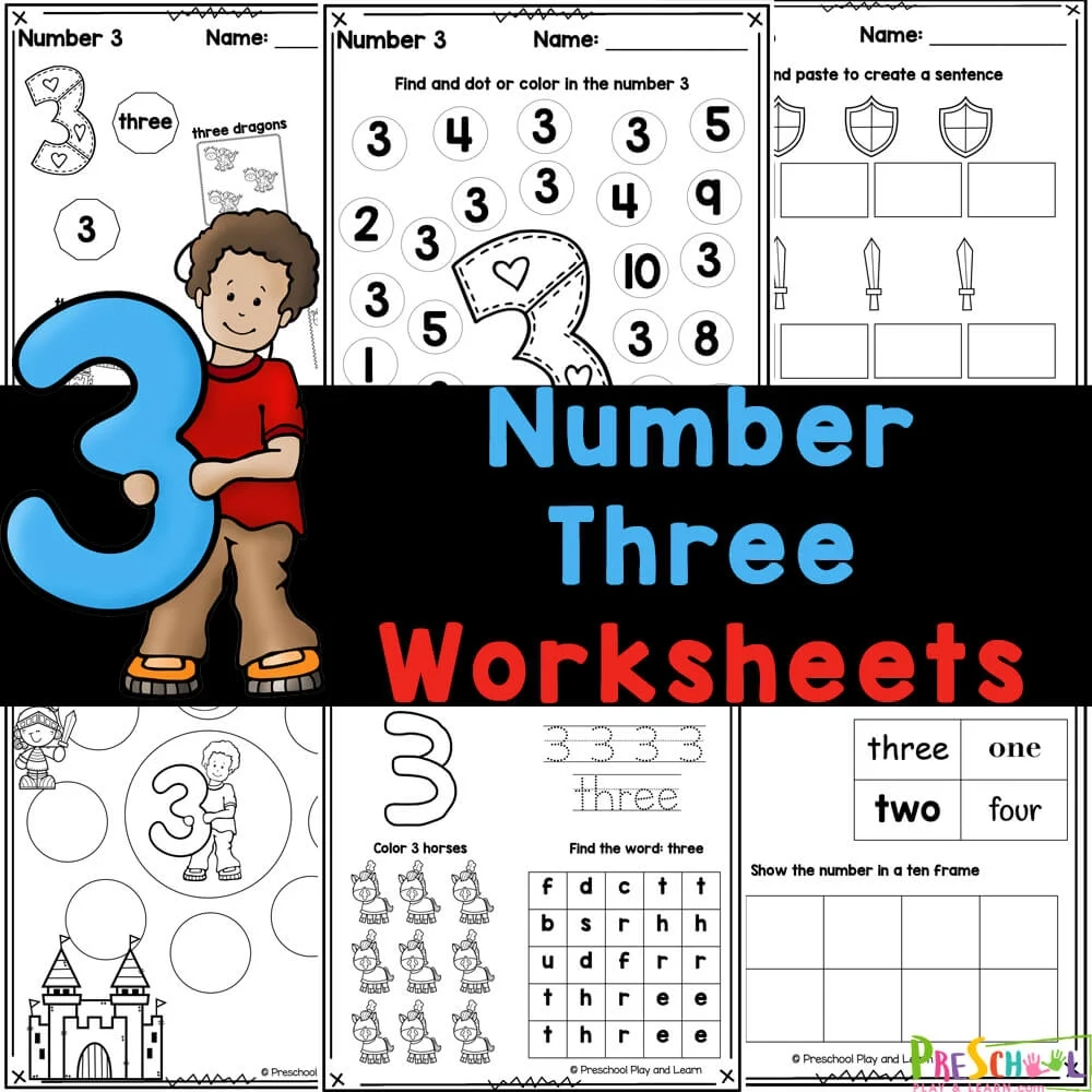 Free Printable Number 3 Worksheets