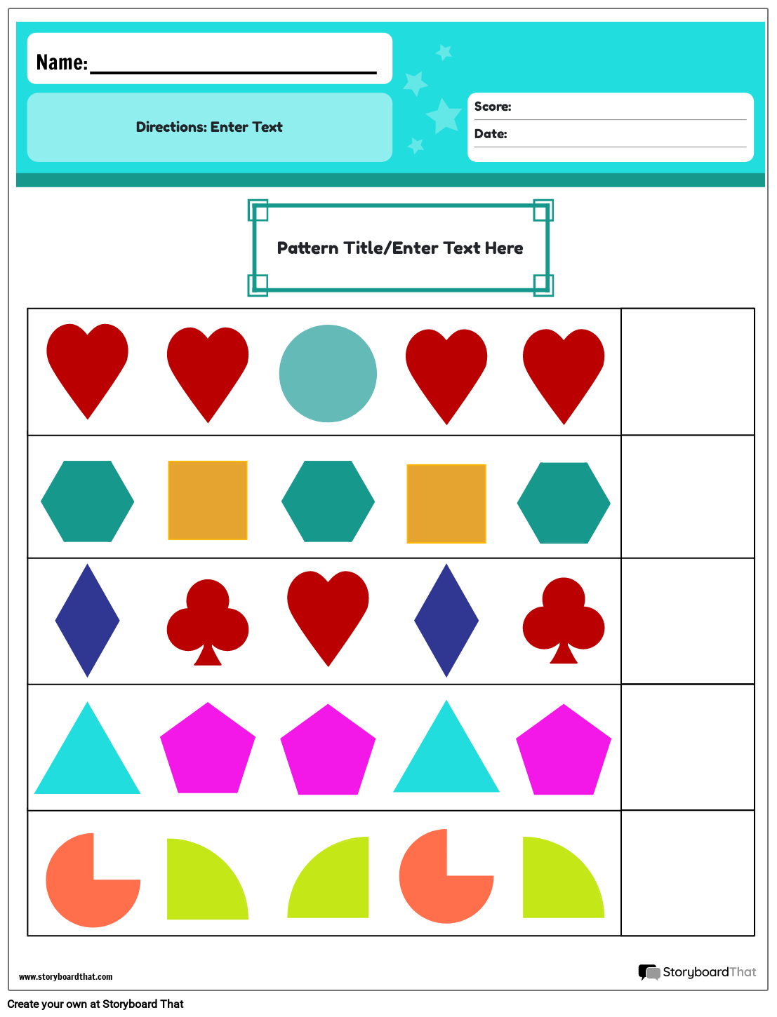 Free Printable Pattern Worksheets For Grade 1