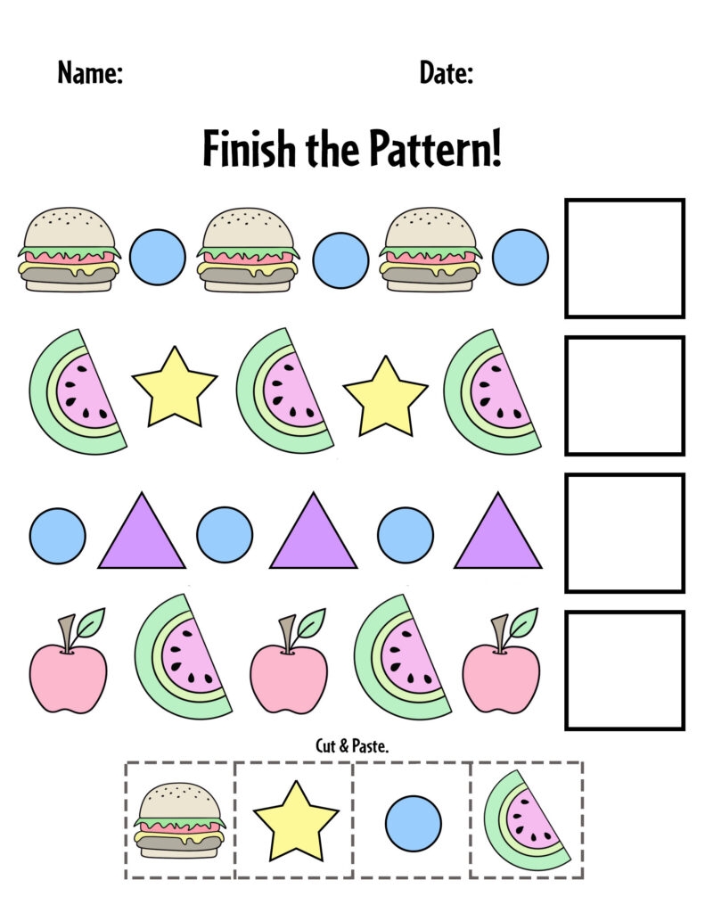 Printable Worksheet For Nursery