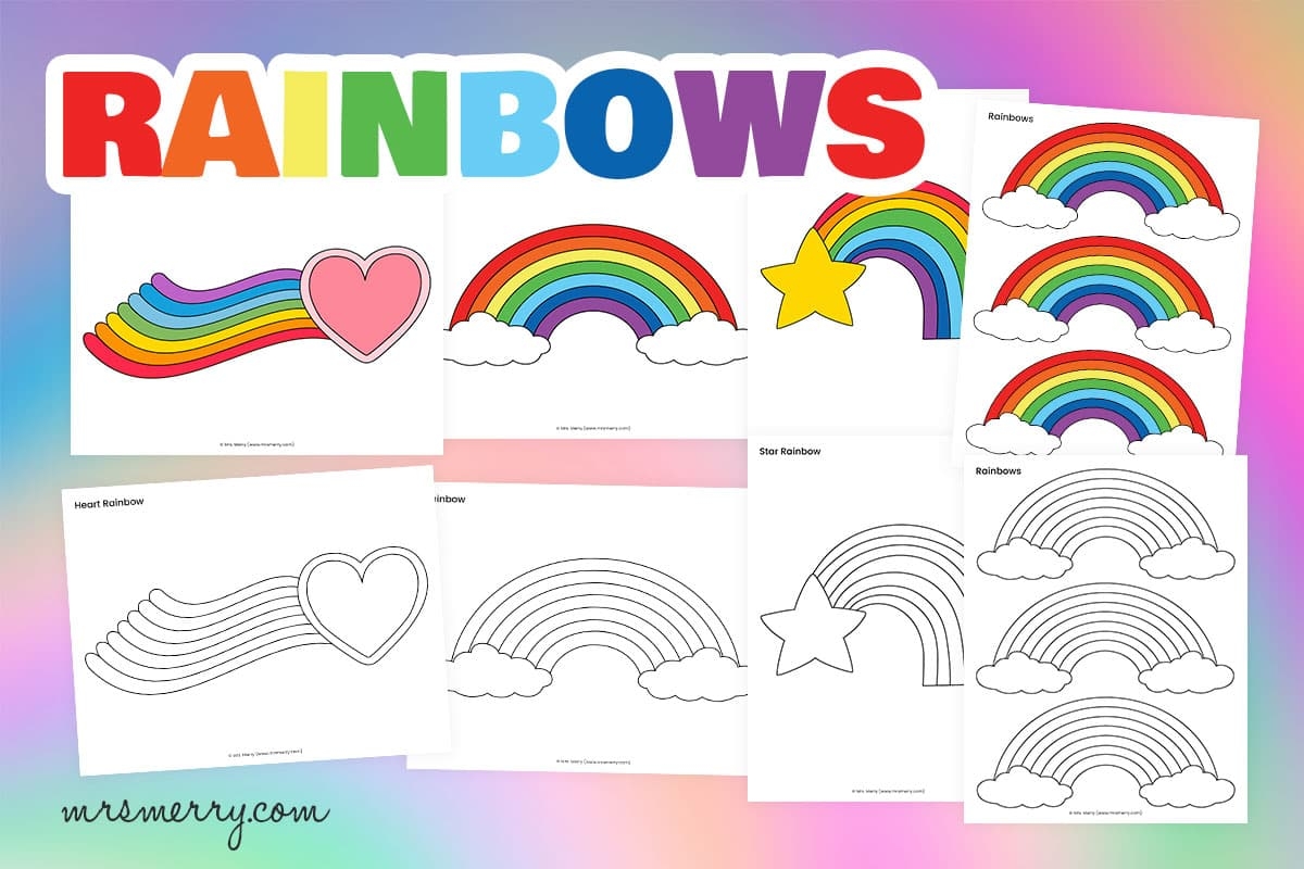 Free Printable Rainbow Templates amp Coloring Pages Mrs Merry