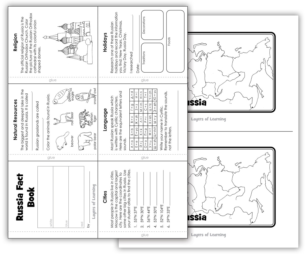 Free Printable Russia Fact Book With Maps And More
