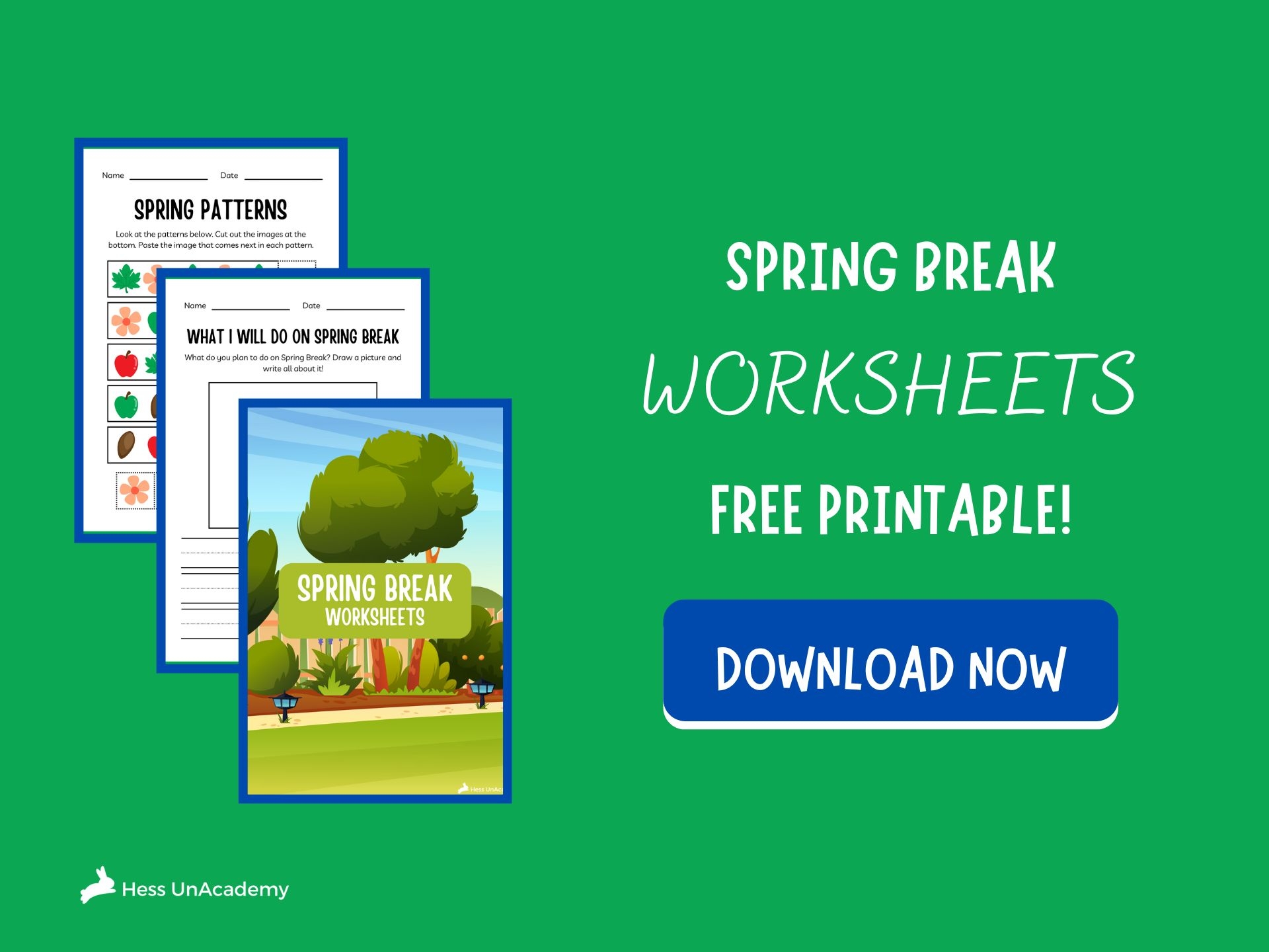 Free Printable Spring Break Worksheets Hess UnAcademy