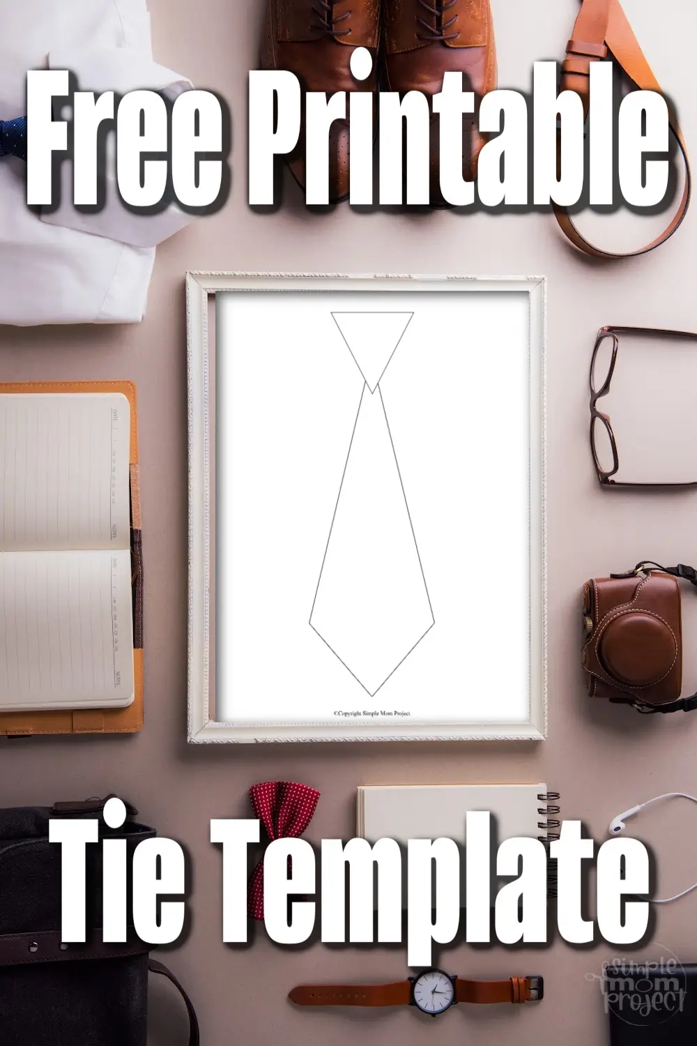 Free Printable Tie Stencil Pattern Template For Kids Simple Mom 