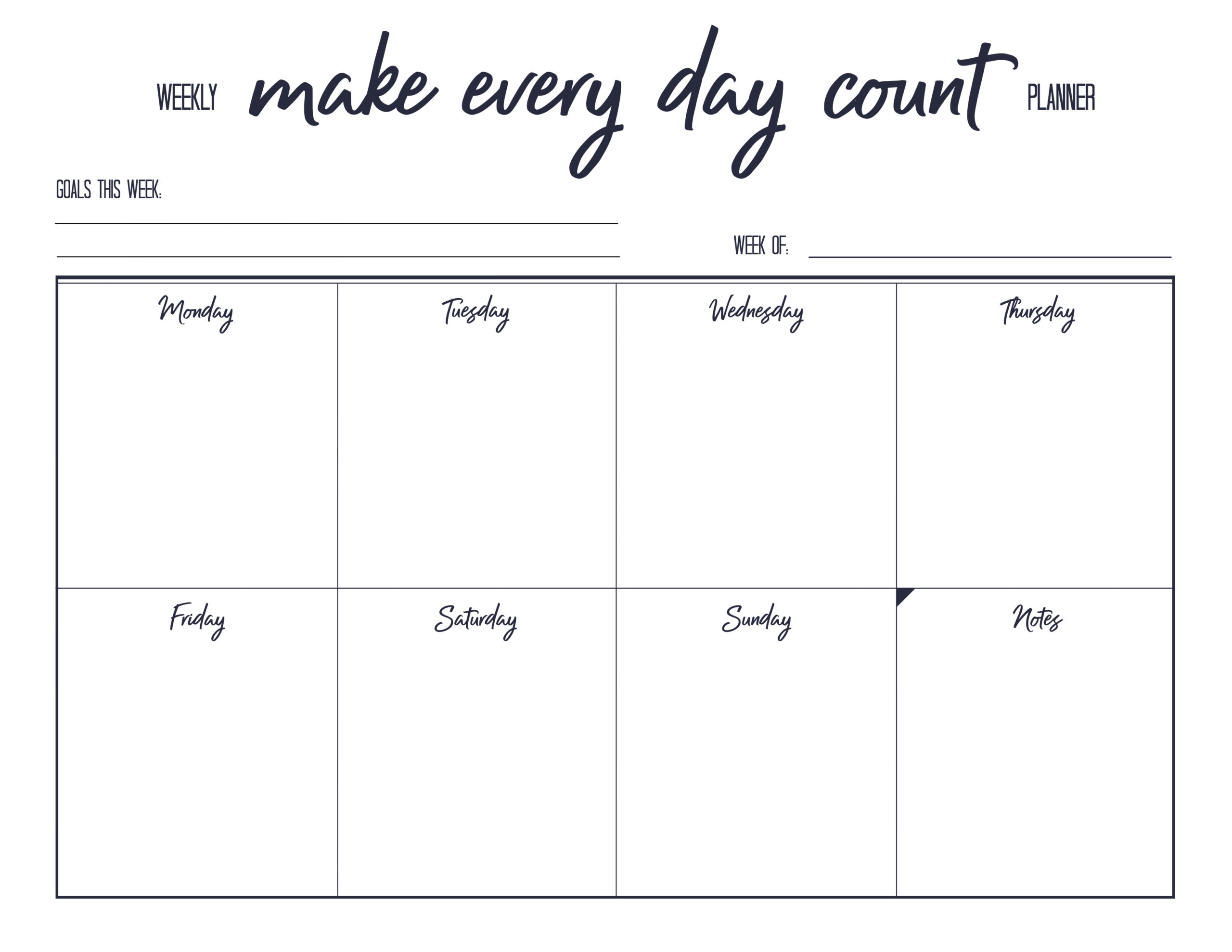 Weekly Planner Printable Template