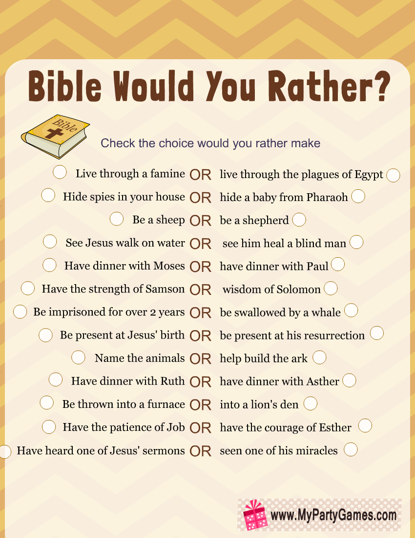 Free Printable Would You Rather Game Bible Edition 