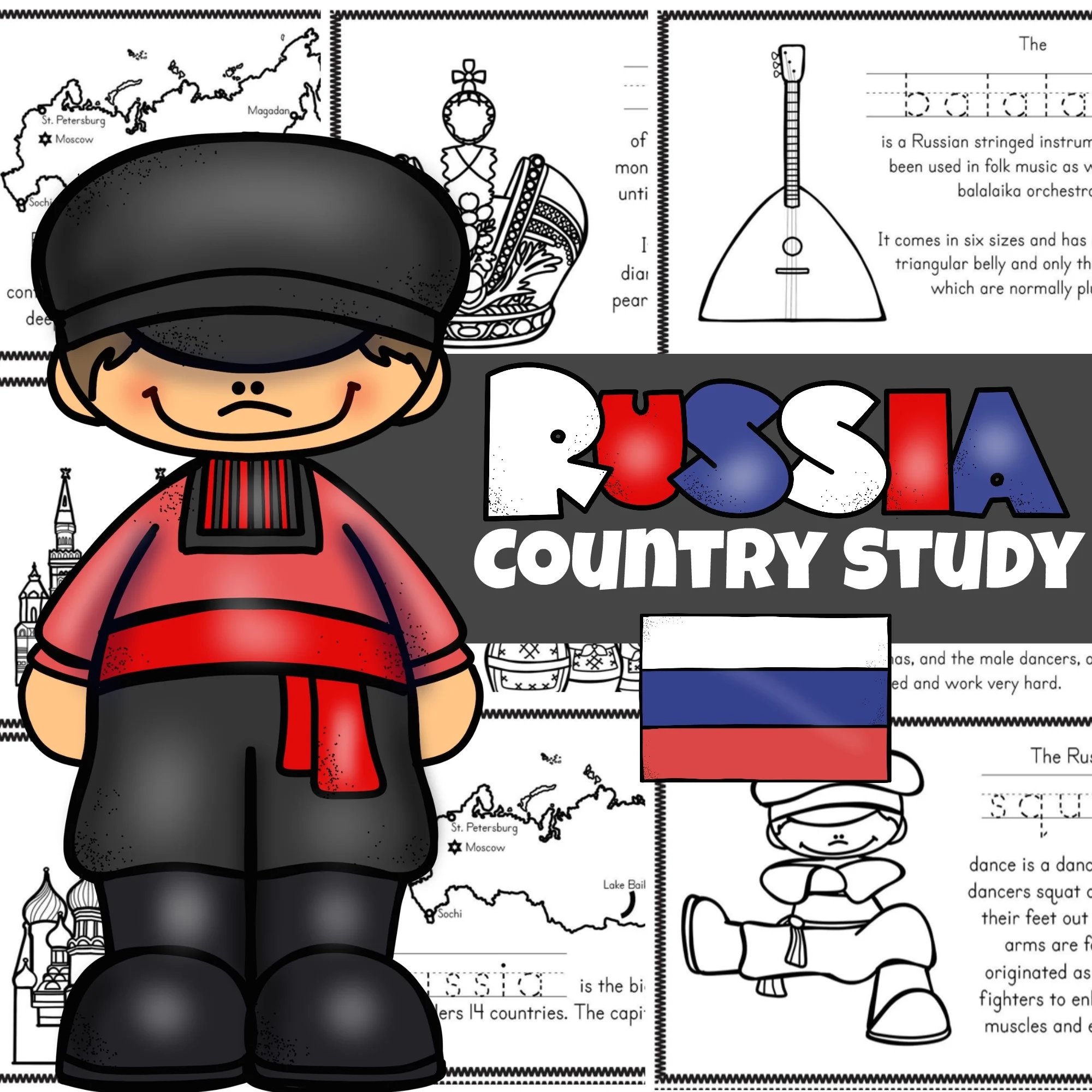 FREE Russia For Kids Printable Book To Read Color amp Learn
