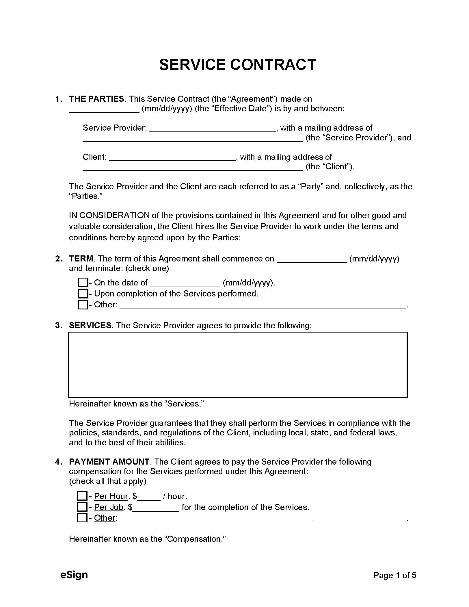 Free Service Contract Templates 21 PDF Word