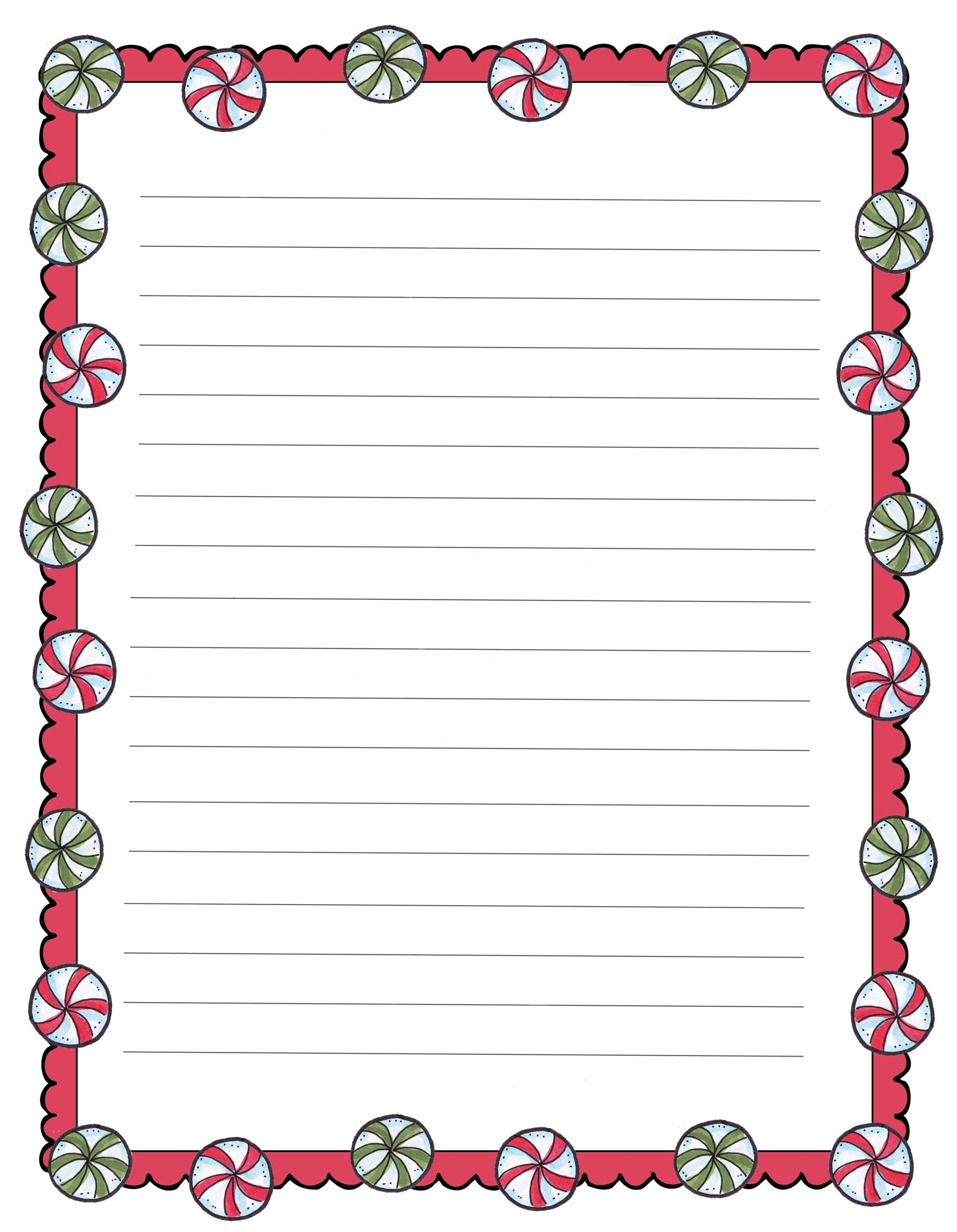 Free Vector Flat Christmas Stationery Template With Santa Claus 