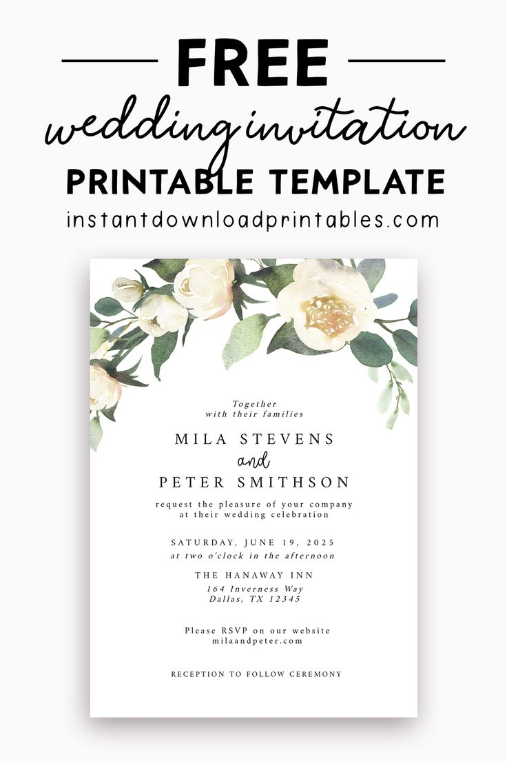 Printable Wedding Invitation Templates