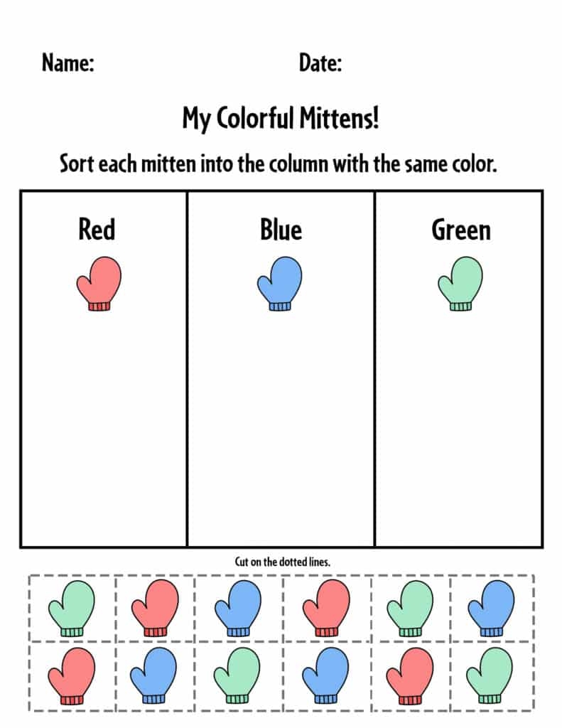 Kindergarten Winter Worksheets Printable