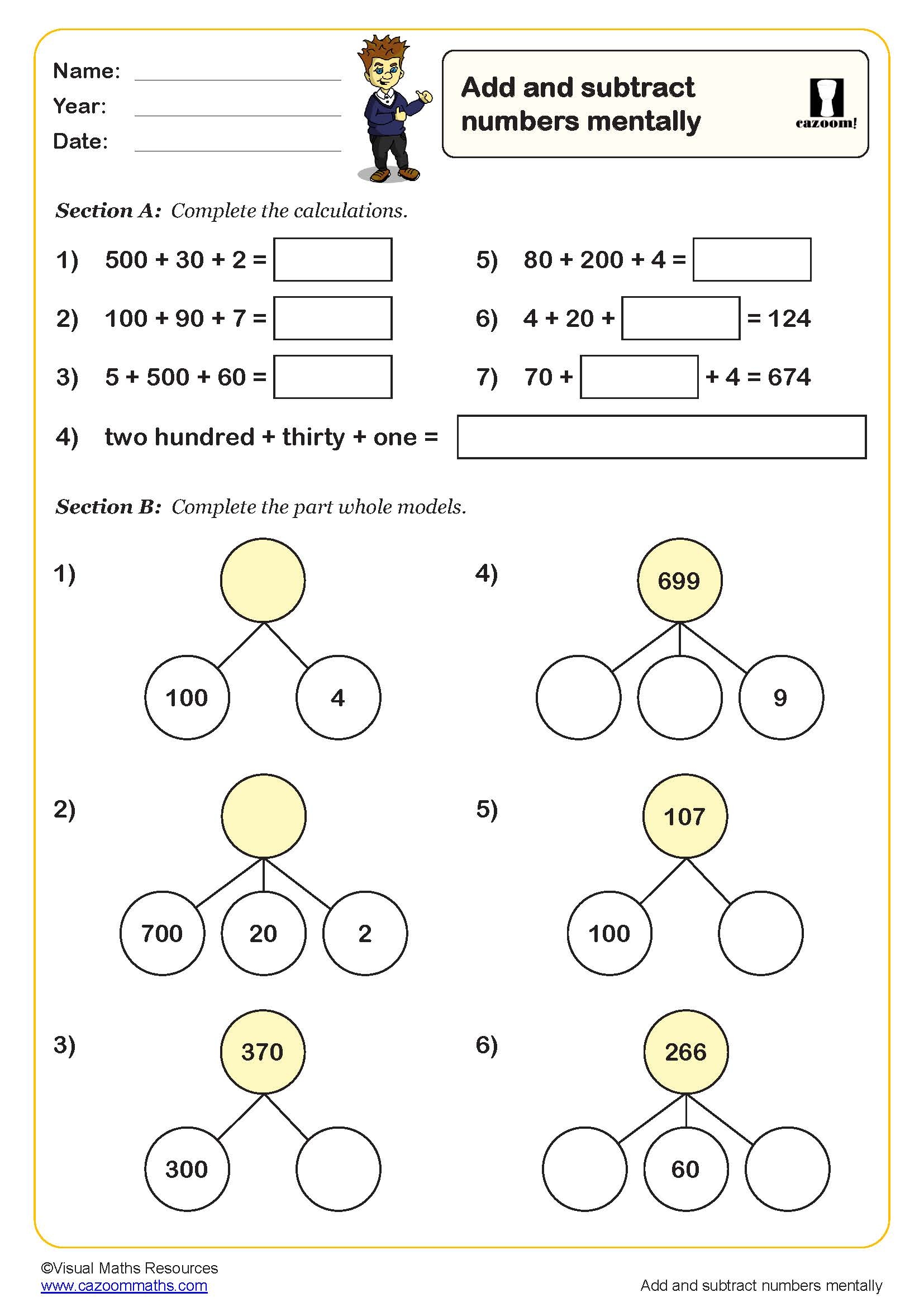 Printable Maths Worksheets Year 3