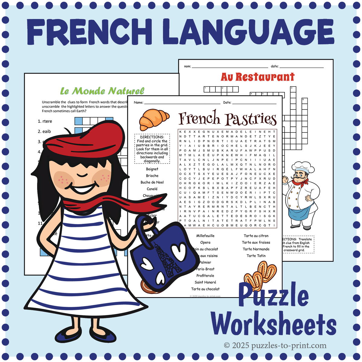 Free Printable French Word Search Puzzles