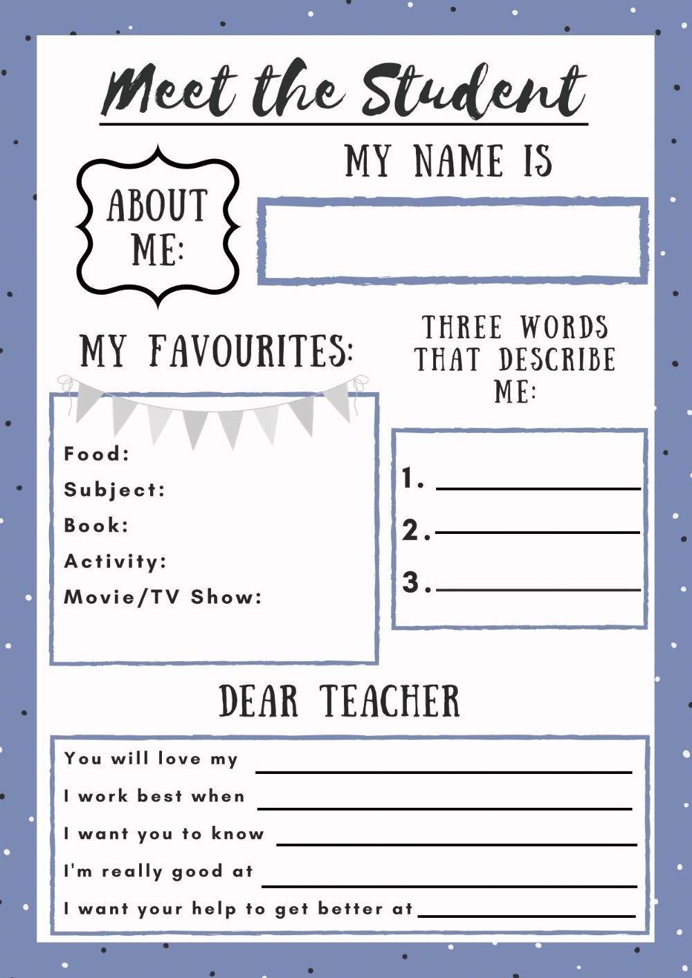 Getting To Know You Worksheets