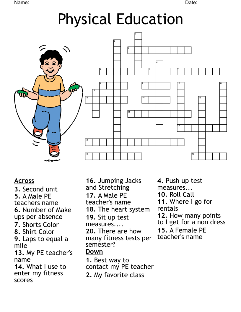 Crossword Puzzles For Grade 4