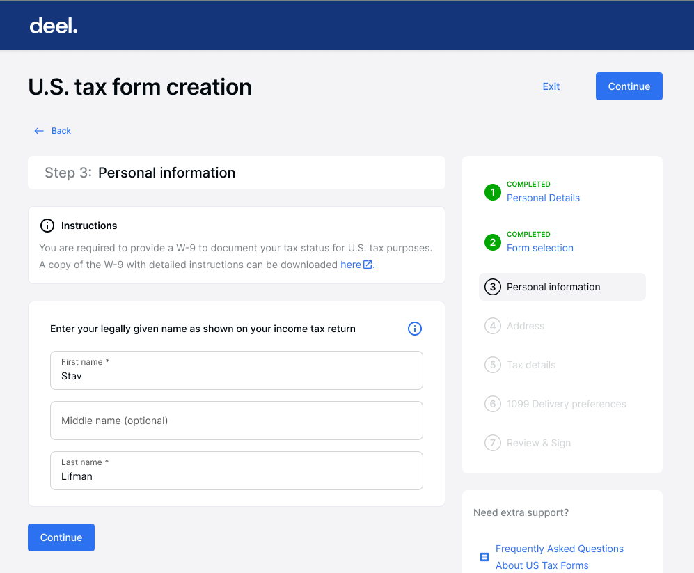 Us Government Form W-9