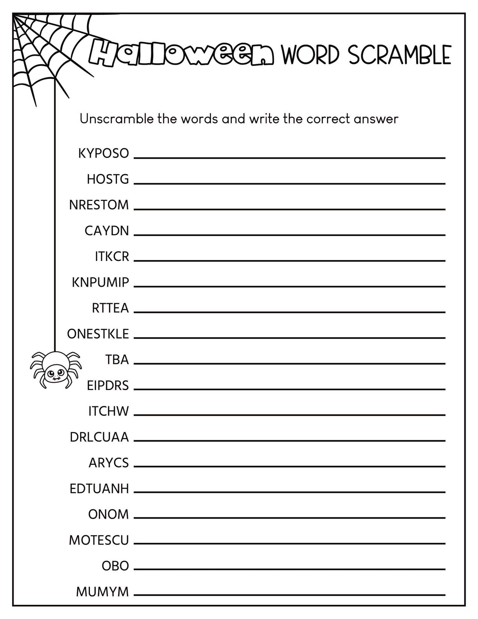 Halloween Activities Printable Worksheets