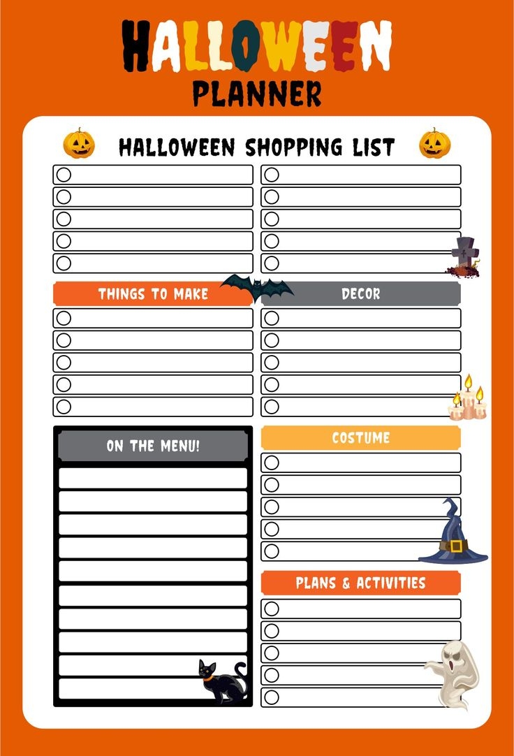 Halloween Planner Free 15 Free PDF Printables Printablee