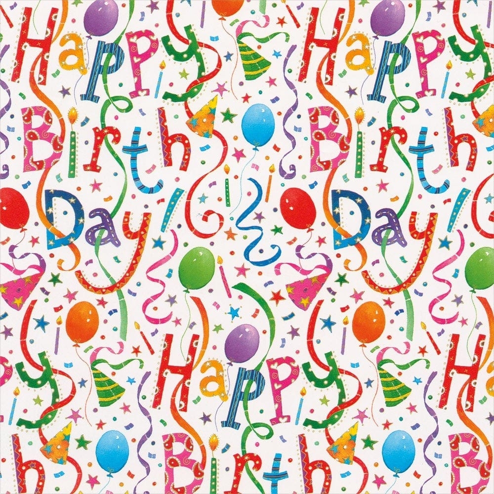 Happy Birthday Gift Wrapping Paper 30 X 8 39 Roll Caspari UK