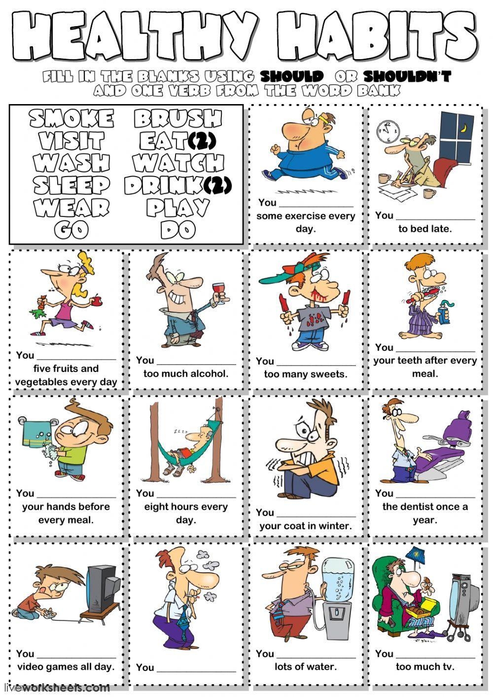 Healthy Habits Should Or Shouldnt Worksheet Worksheets Library
