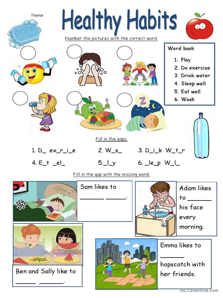 Printable Healthy Habits Worksheets