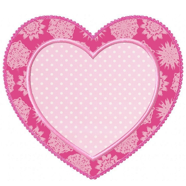 Heart Patch Applique Embroidery Machine Design