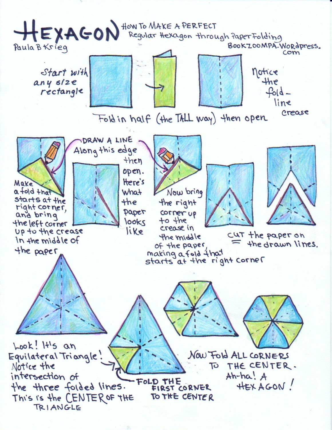 Hexagon Via Paper Folding Playful Bookbinding And Paper Works
