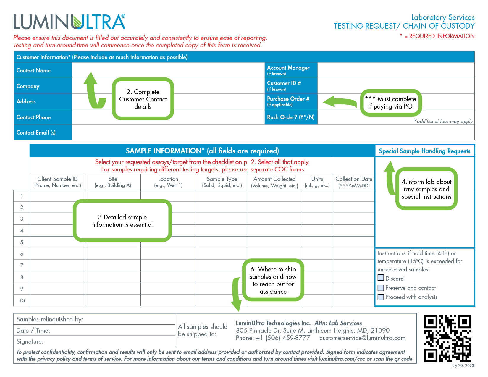 How Should I Fill Out Chain Of Custody COC Forms For Lab 