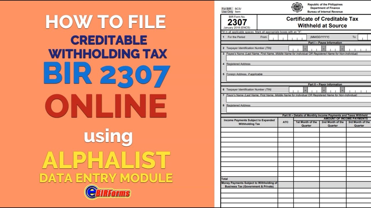 How To Attach BIR Form 2307 Online Using Alphalist Data Entry Module Of EBirforms 