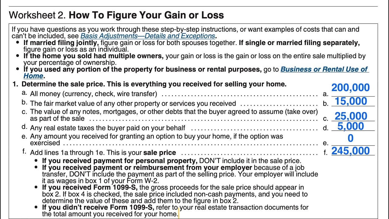 Irs Form House Sale
