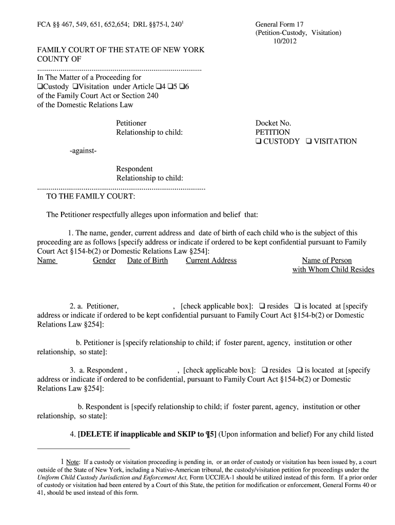 How To File For Full Custody In Ny Online Fill Out amp Sign Online 