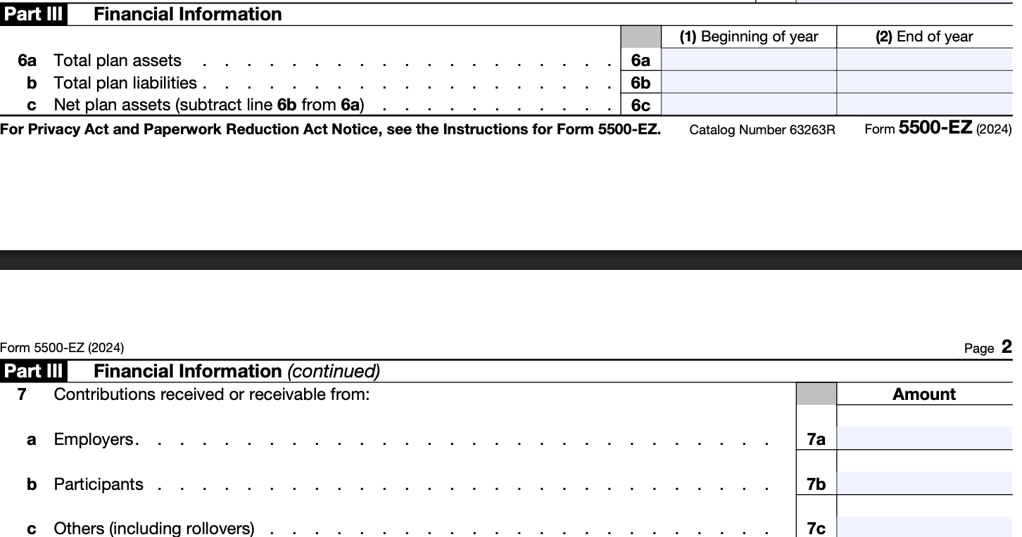 Irs Form 5500-Ez