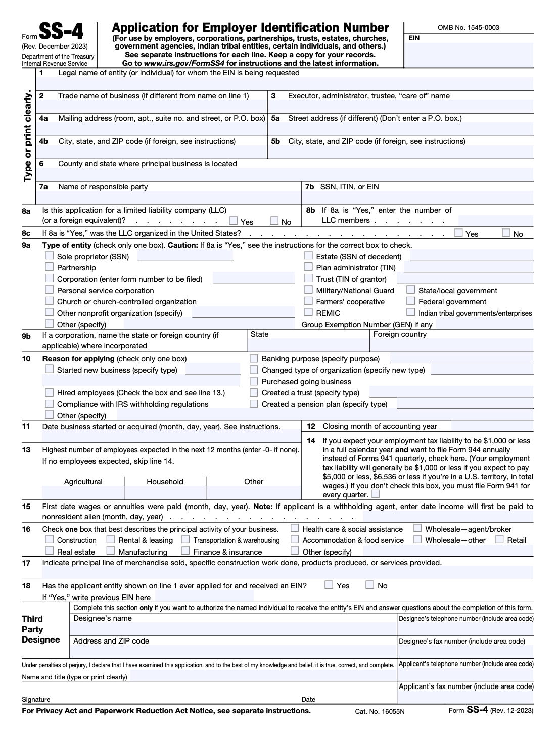 How To File Form SS 4 Step By Step Instructions