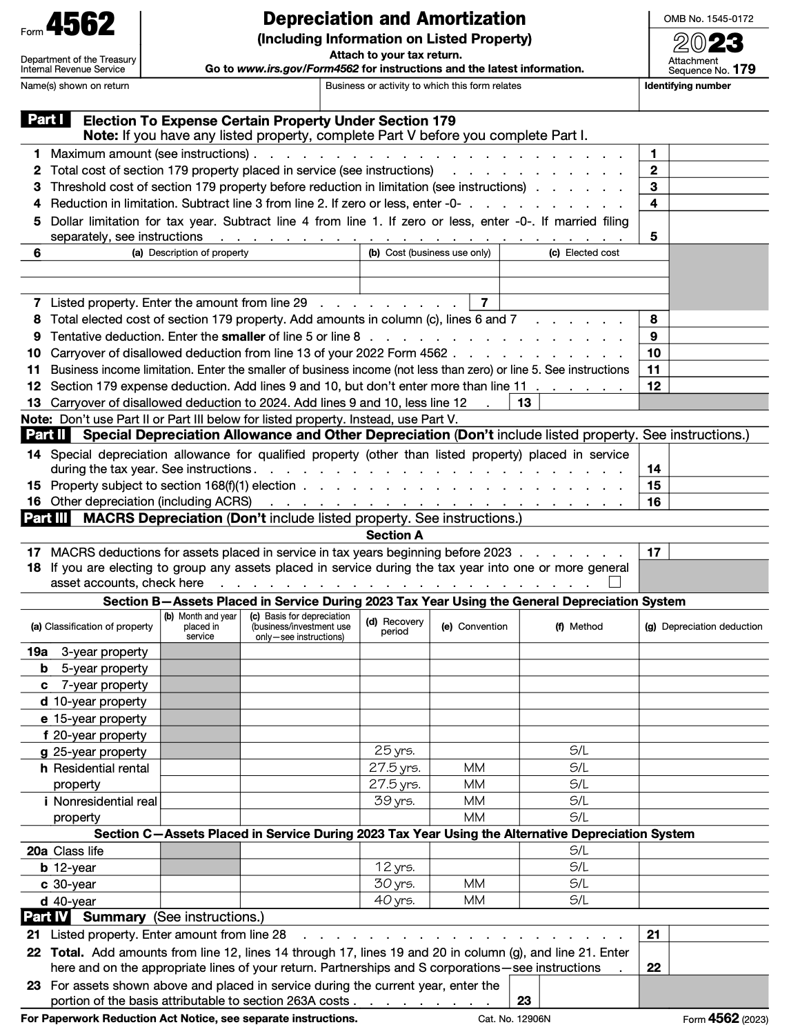 How To File IRS Form 4562 Step by Step Instructions 2024 Edition 