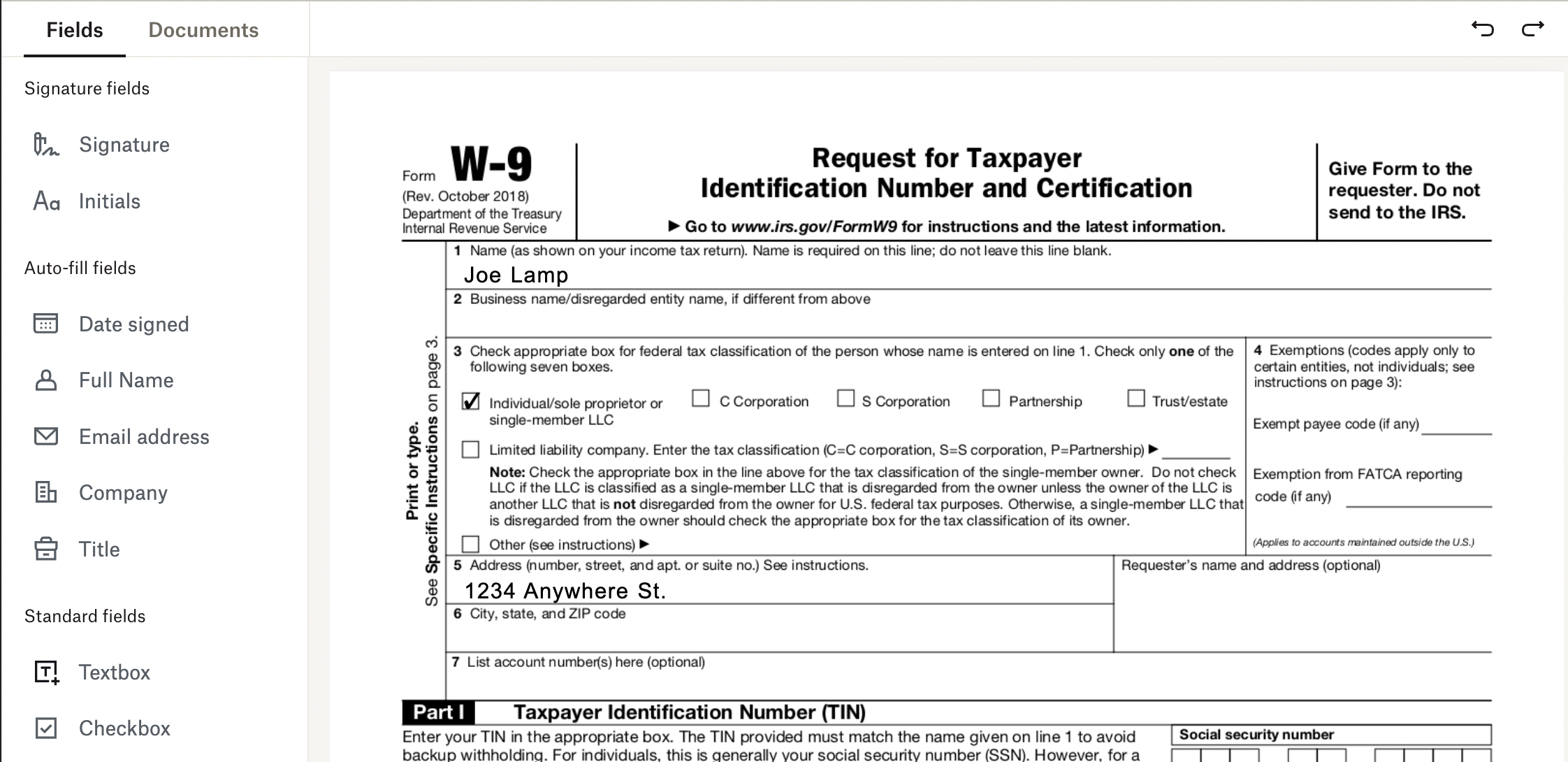 W9 Form With Instructions