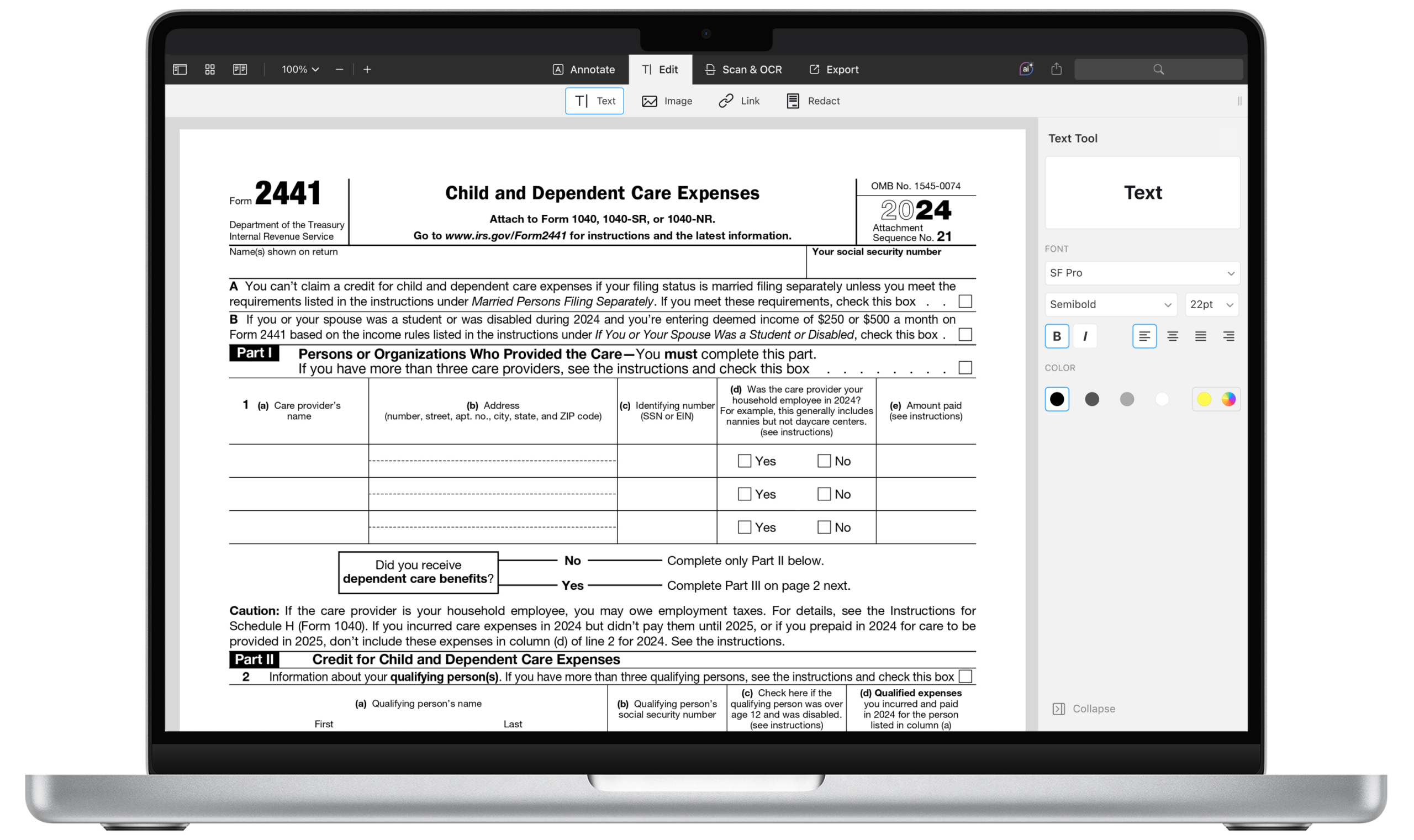 How To Fill Out IRS 2441 Form PDF 2024 2025 PDF Expert