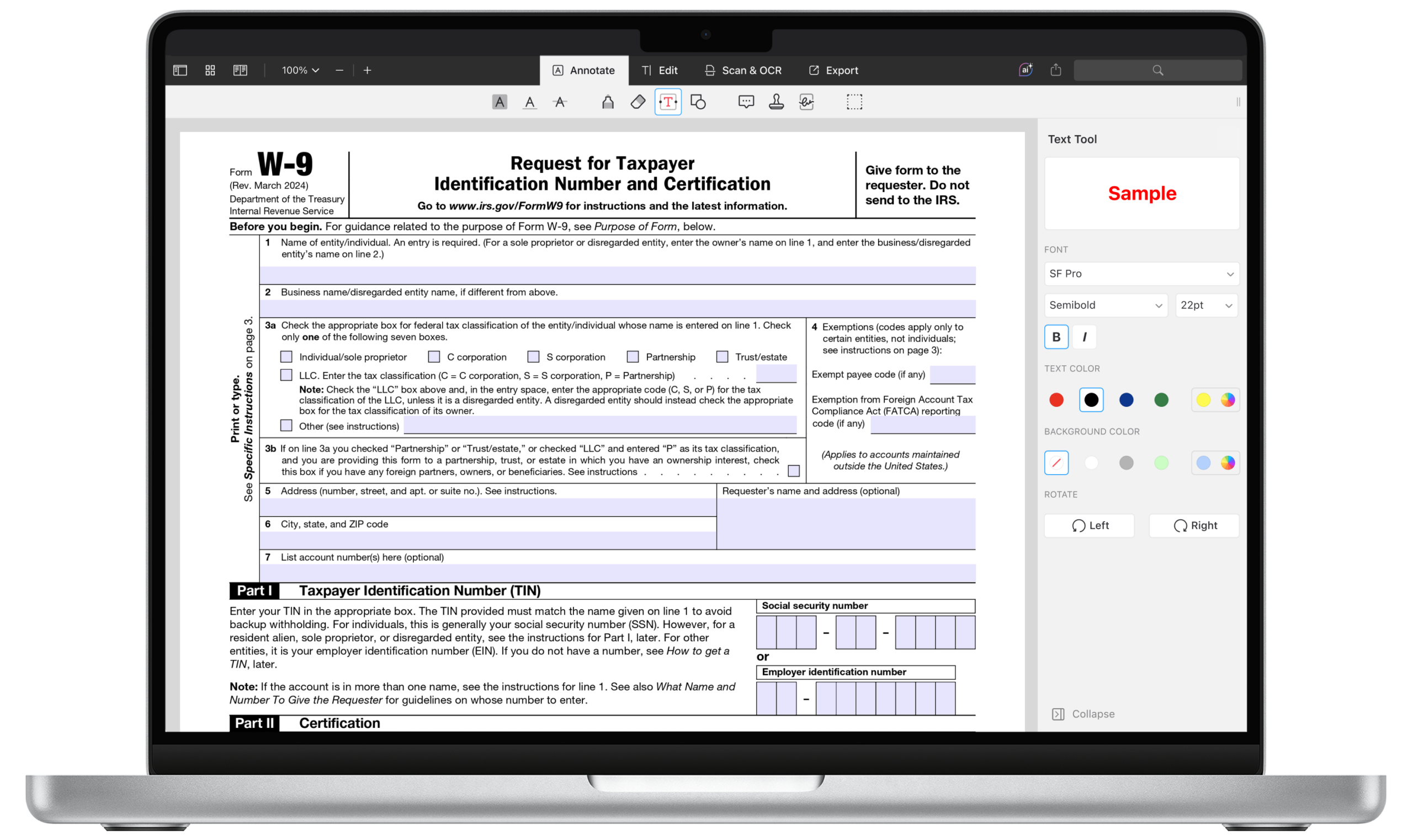 W9 Form Fill Out Online For Non Profit