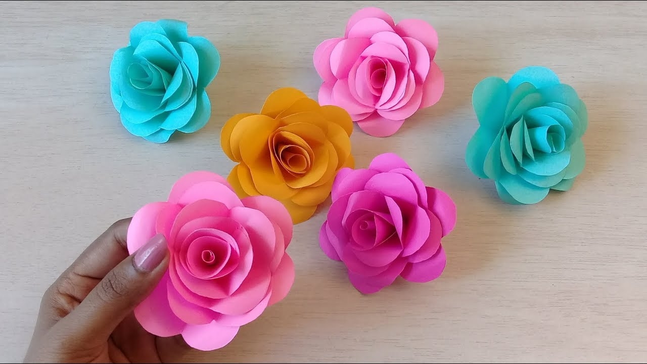 How To Make Realistic Easy Paper Roses Paper Flower DIY Rose Flower Making 
