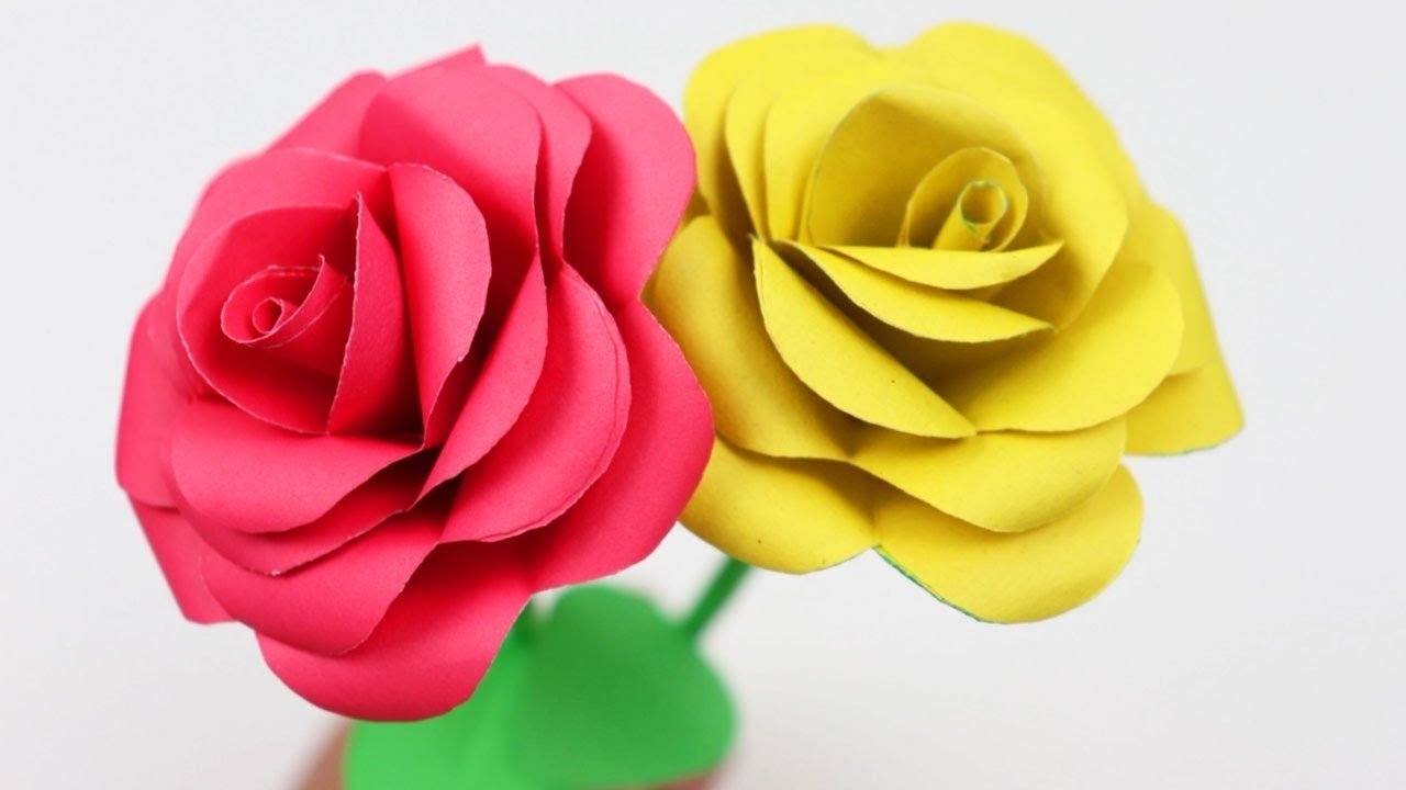 How To Make Very Easy And Simple Paper Rose Rosen Aus Notizzetteln Paper Flowers Ezzy Crafts DIY