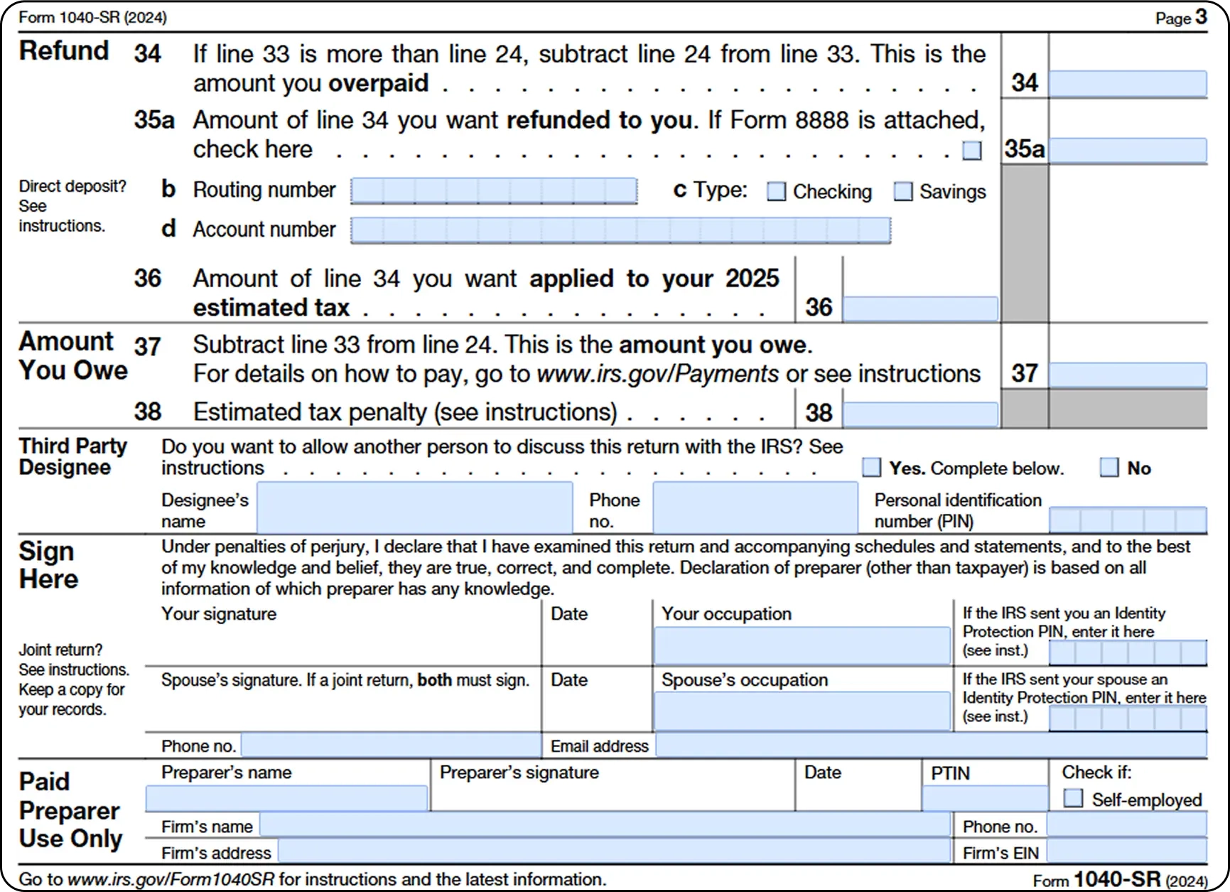 How To Sign Form 1040 SR Step by step Guide
