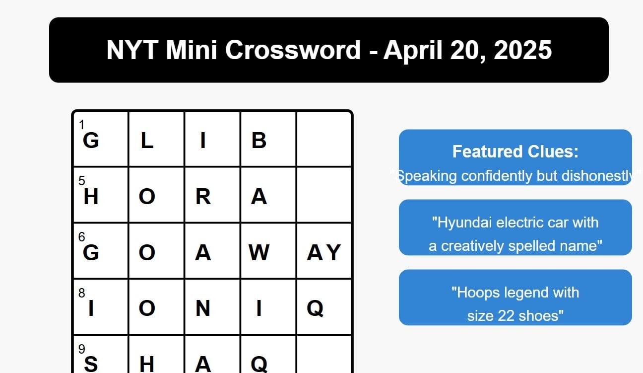 How To Solve Today s NYT Mini Crossword Puzzle April 20 2025 