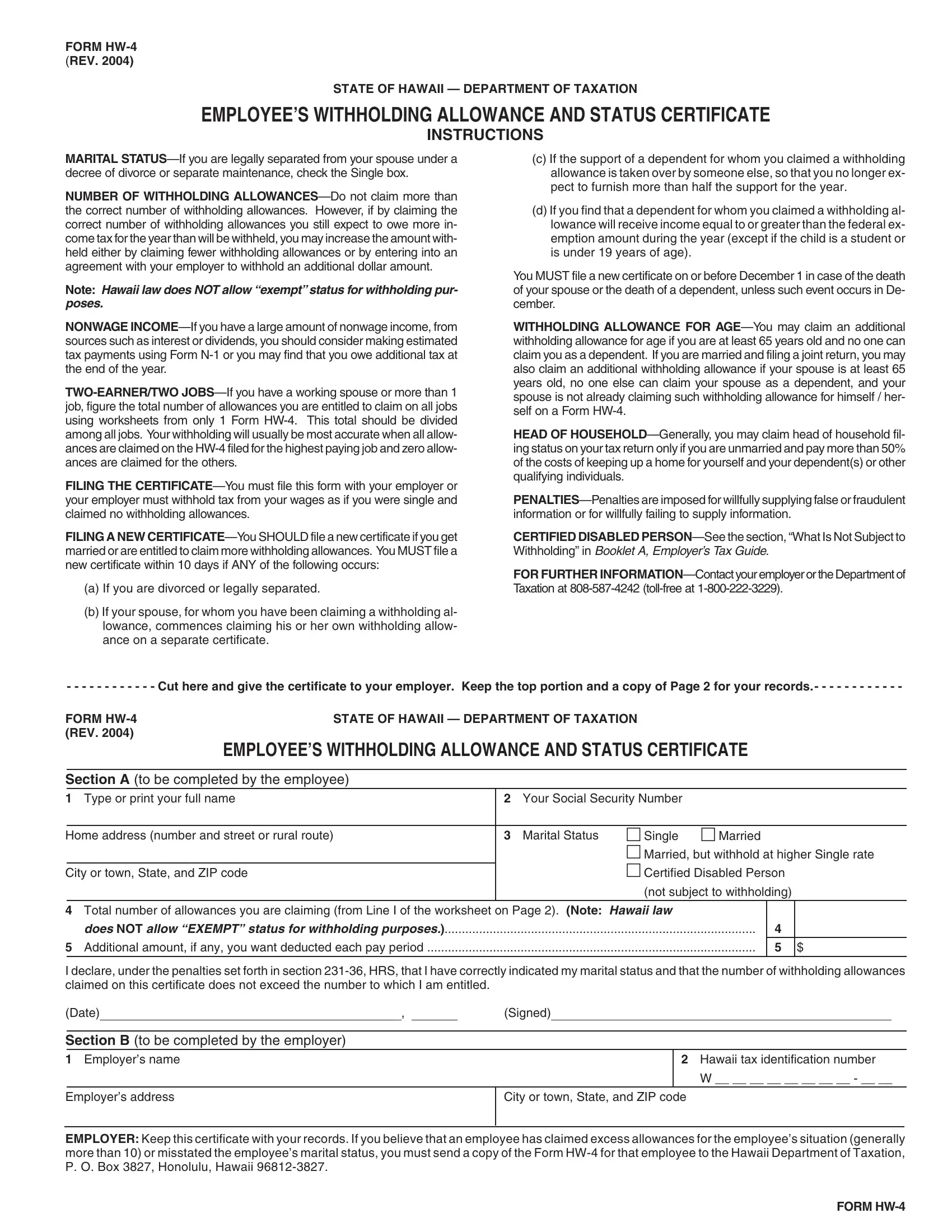 Hw 4 Form Fill Out Printable PDF Forms Online
