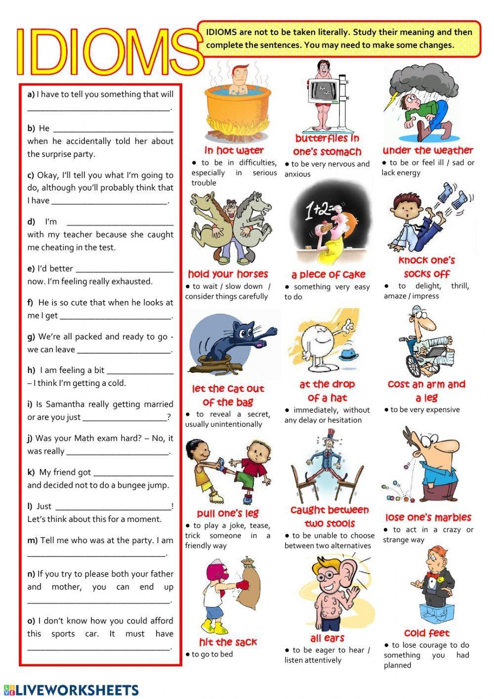 Idioms Worksheets Library