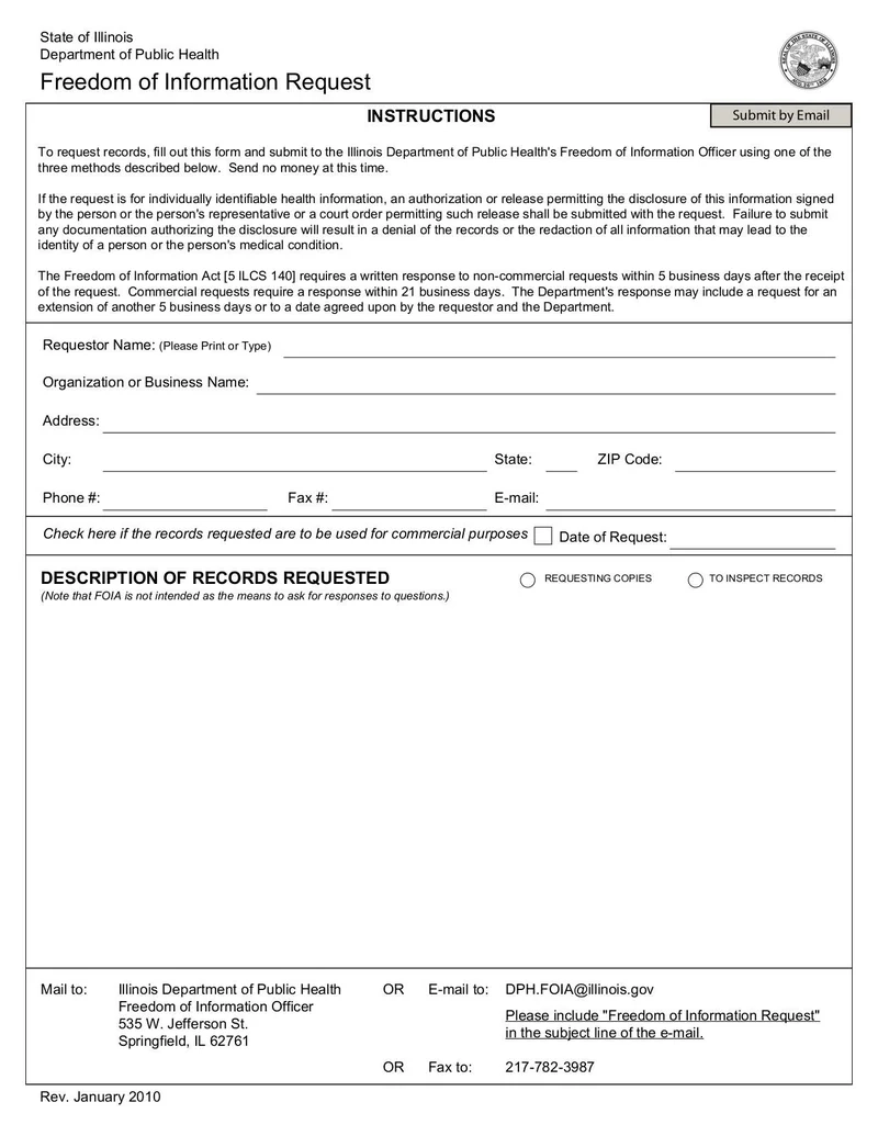 Free Printable Foia Form