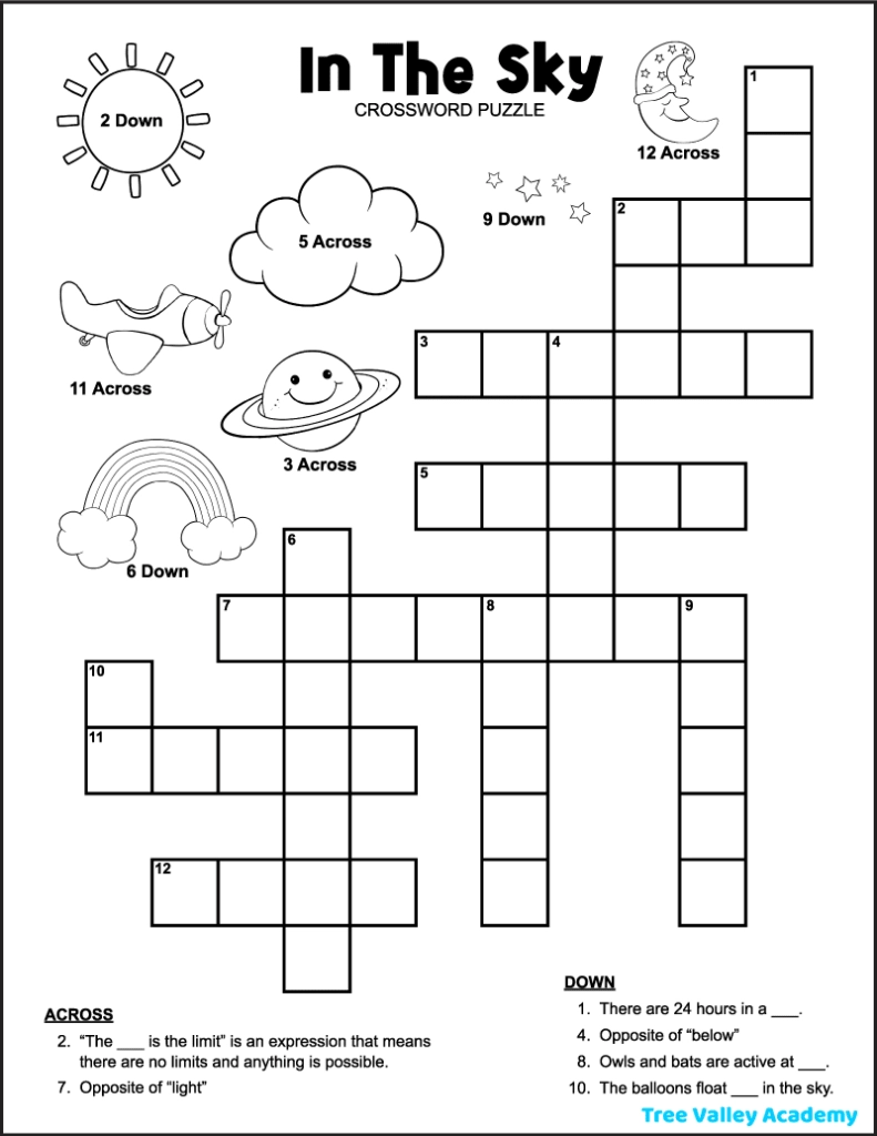Crossword Puzzles Teens Printable