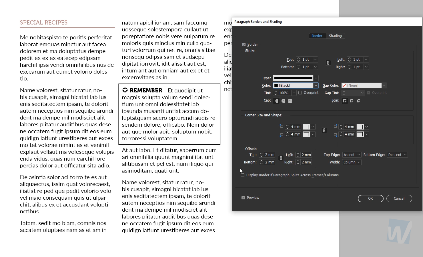 How To Create A Border In Indesign