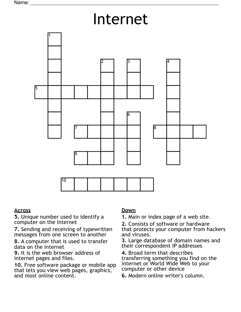 Free Crossword Puzzles Online Library
